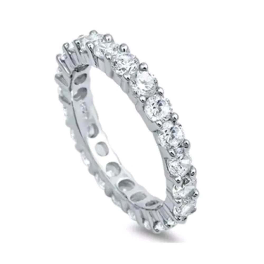 4.2 TCW 3 mm Round Cut CZ Stackable Eternity Band - Picture 4 of 5